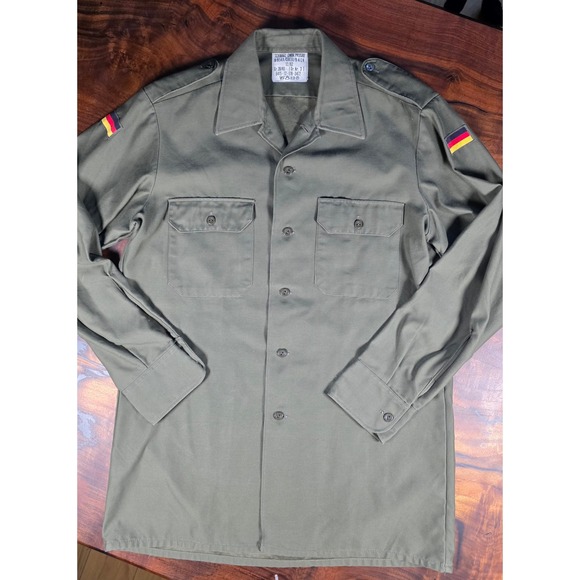 Schwarz GMBH Passau Other - Vintage 1982 German Military Field Shirt Olive Drab Schwarz GMBH Passau Gr 39/40